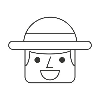 Çiftçi karakter izole simgesi