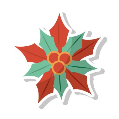 Noel çiçek dekoratif simgesi