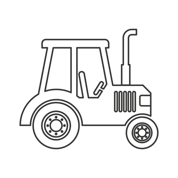 Traktor mezőgazdasági jármű elszigetelt ikon — Stock Vector