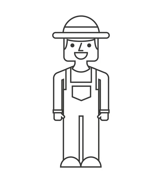 Farmer character isolated icon — Stock Vector