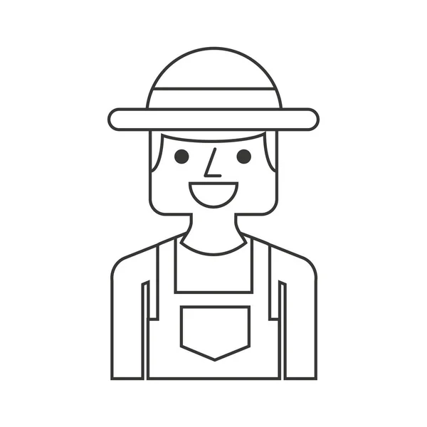 Farmer character isolated icon — Stock Vector