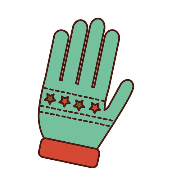 Kerst handschoen decoratieve pictogram — Stockvector