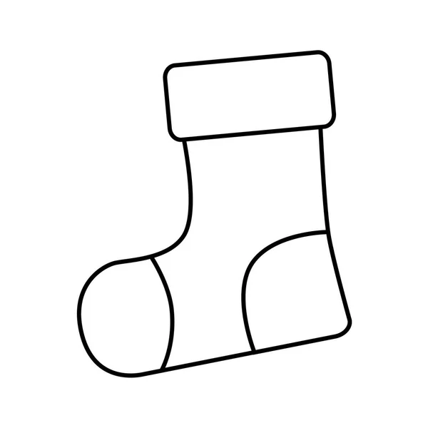 Karácsonyi zokni dekoratív ikon — Stock Vector