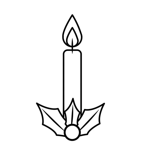 Christmas candle decorative icon — Stock Vector