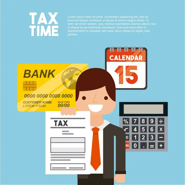 Vergi zaman tasarımı — Stok Vektör