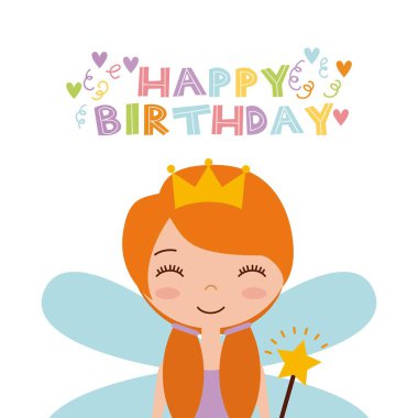 Fairy birthday card vector
