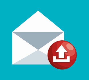 Zarf posta izole simgesi