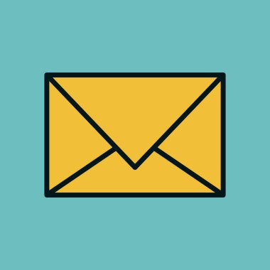 Zarf posta izole simgesi