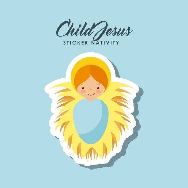 Дитина Ісус наклейка — стоковий вектор