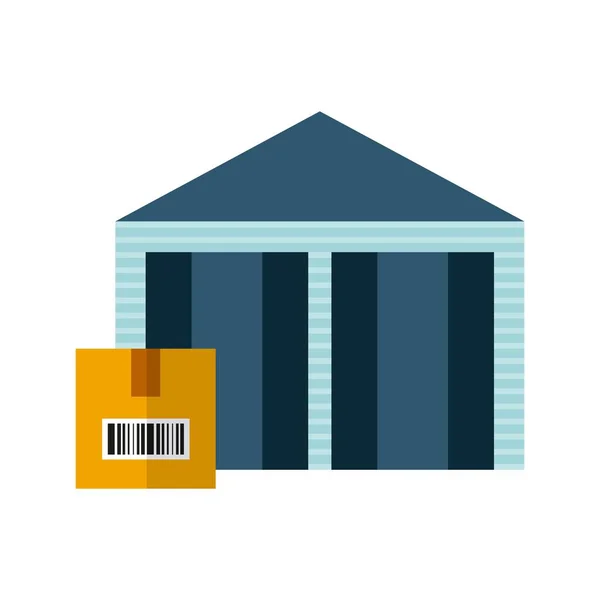 Warehouse with box icon — Stock Vector