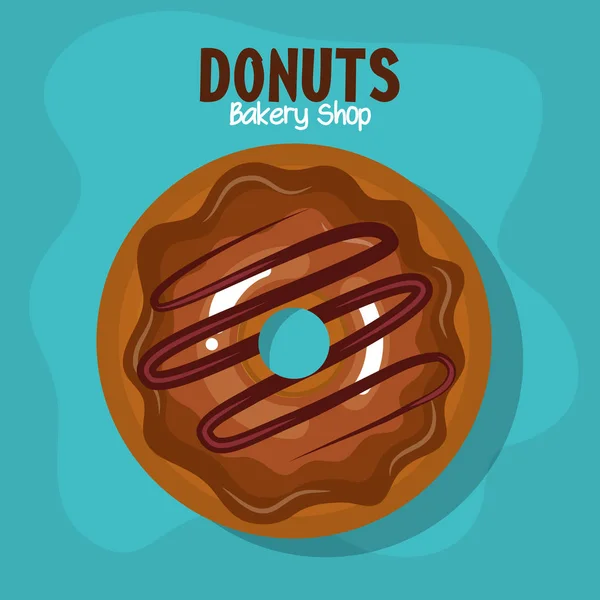 Leckere Donuts Bäckerei Shop — Stockvektor