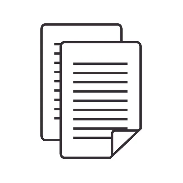 Documento en papel archivo aislado icono — Vector de stock