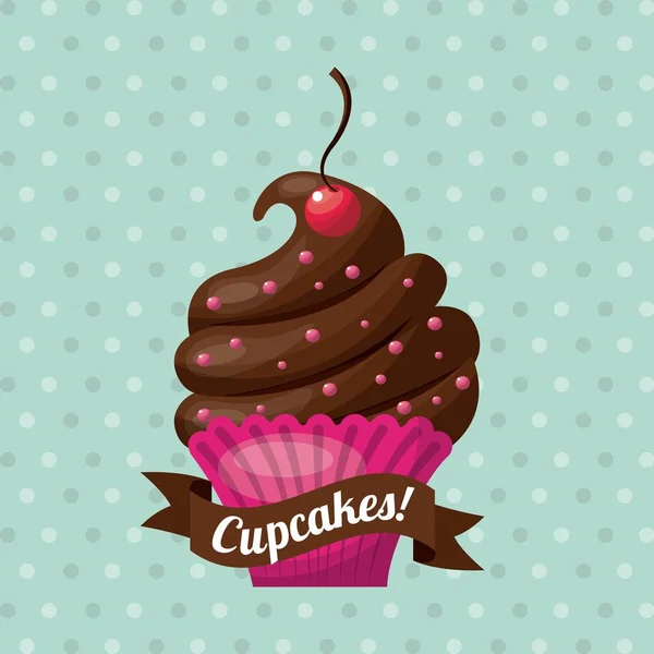 Pâtisserie cupcake design — Image vectorielle