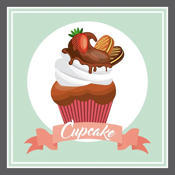 Cupcake pastry design — Stock vektor