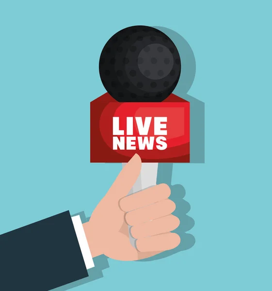 Live news equipment icon — Stock Vector