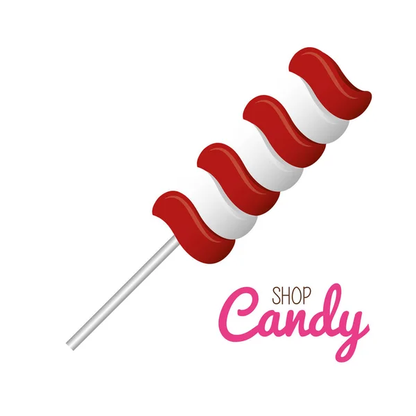 Nyalóka candy édes elszigetelt ikon — Stock Vector