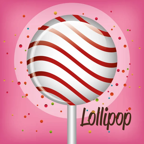 Lollipop candy sweet isolated icon — Stock Vector