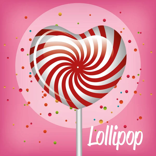 Lollipop candy sweet isolated icon — Stock Vector