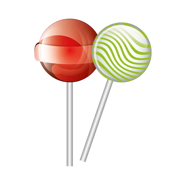 Lollipop snoep zoete geïsoleerd pictogram — Stockvector