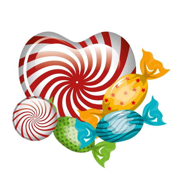 Candy édes elszigetelt ikon — Stock Vector