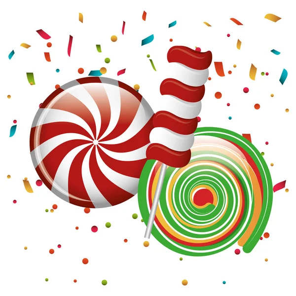 Caramelo lollipop dulce aislado icono — Vector de stock