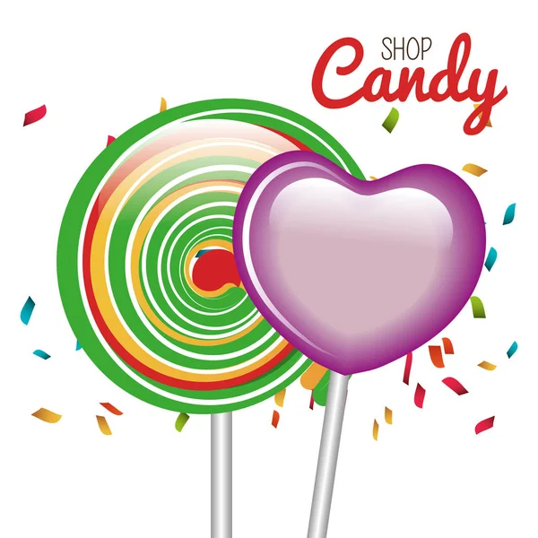 Caramelo lollipop dulce aislado icono — Archivo Imágenes Vectoriales