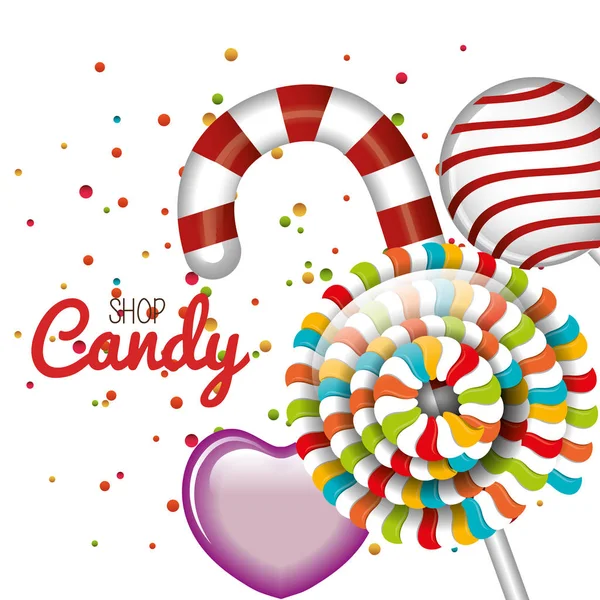 Lollipop candy sweet isolated icon — Stock Vector