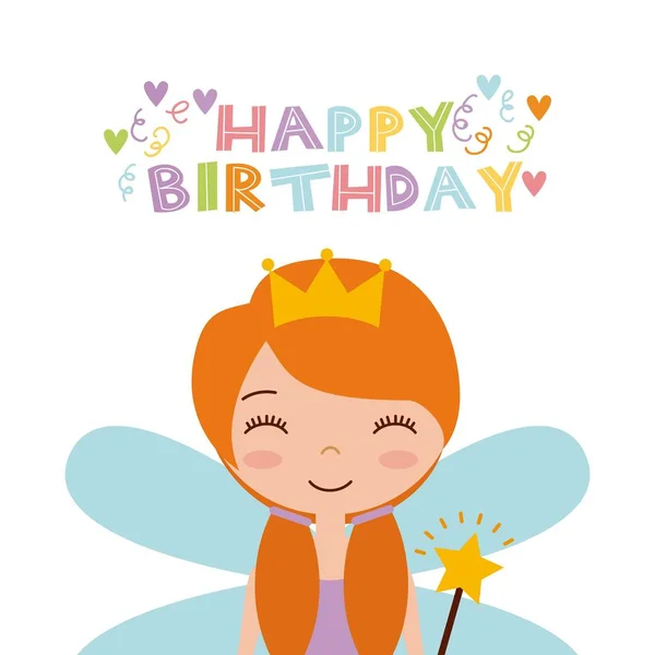 Fairy birthday card Vector Graphics