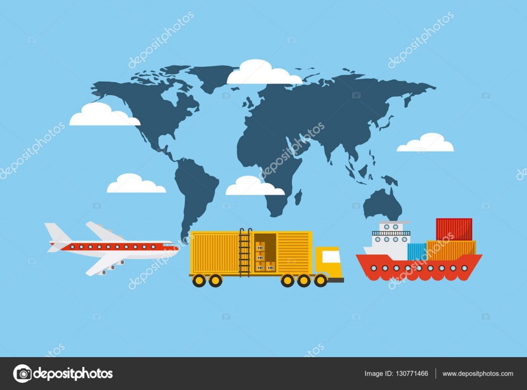 Export and import design — Stock Vector © yupiramos #130771466