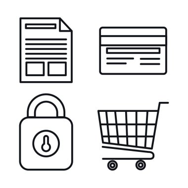 iş düz Icons set