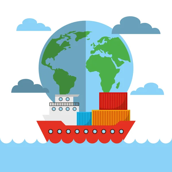 Desenho de exportação e importação — Vetor de Stock