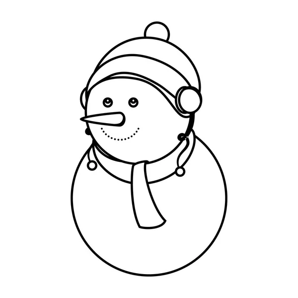 Χιονάνθρωπος χαρακτήρα Χριστουγεννιάτικη γιορτή — Διανυσματικό Αρχείο