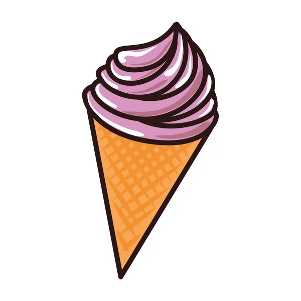 아이스크림 맛있는 원추형 — 스톡 벡터