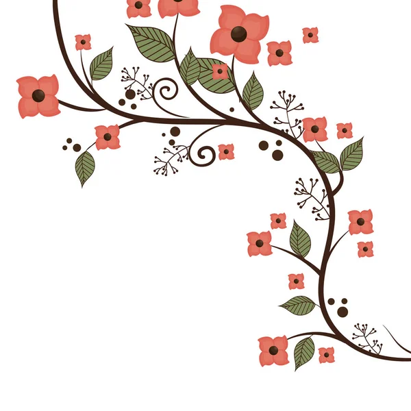Vacker blommig ram dekoration — Stock vektor