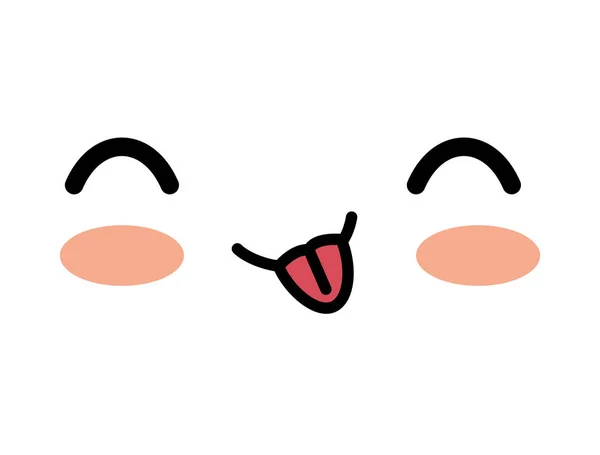 Emoticon icona in stile kawaii — Vettoriale Stock