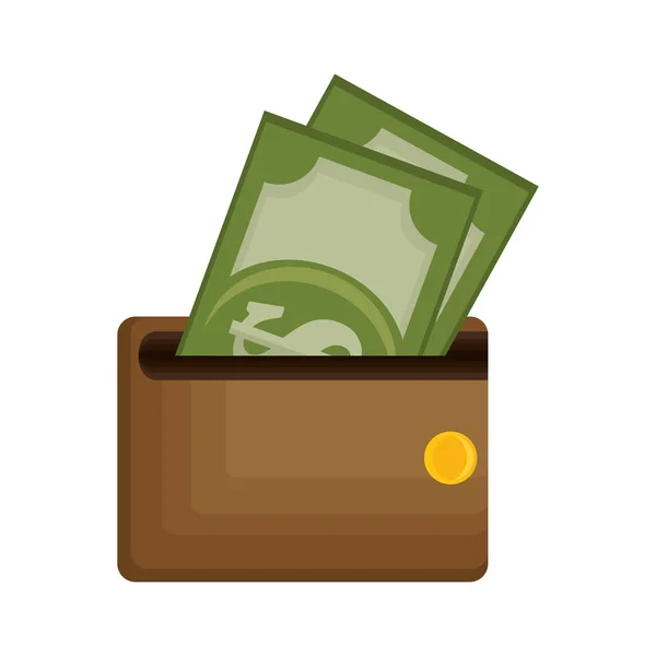Izolované ikonu peněženka peníze — Stockový vektor