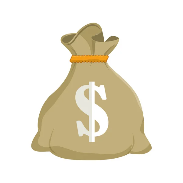 Bolsa de dinero icono aislado — Vector de stock