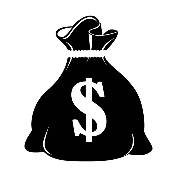 Sac d'argent icône isolée — Image vectorielle