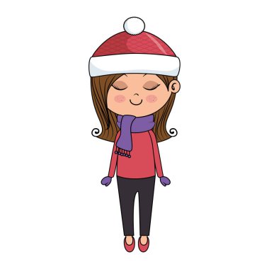 sevimli küçük kız karakter