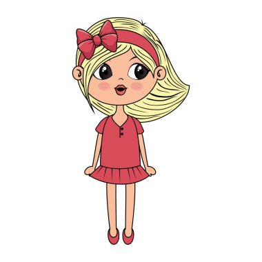 sevimli küçük kız karakter