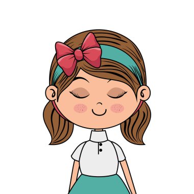 sevimli küçük kız karakter