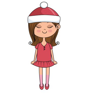 sevimli küçük kız karakter