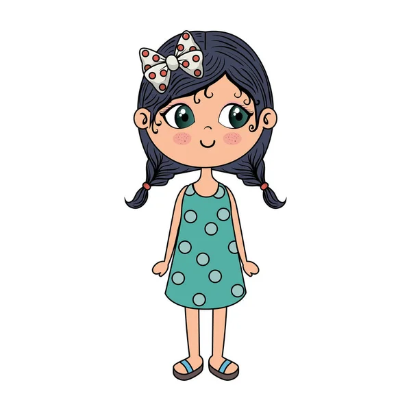 可爱的小女孩子性格 — 图库矢量图片