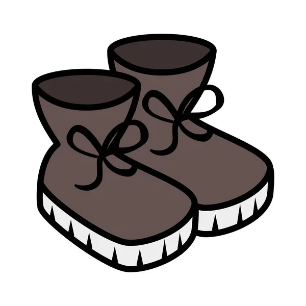 Winter boots shoes icon — Stock Vector