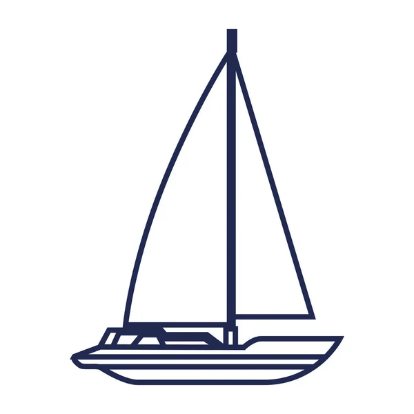 Barca a vela icona cornice marittima — Vettoriale Stock