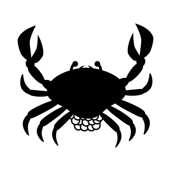 Crab animal silhouette icon — Stock Vector