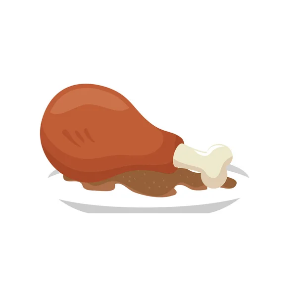 Poulet nourriture viande icône — Image vectorielle