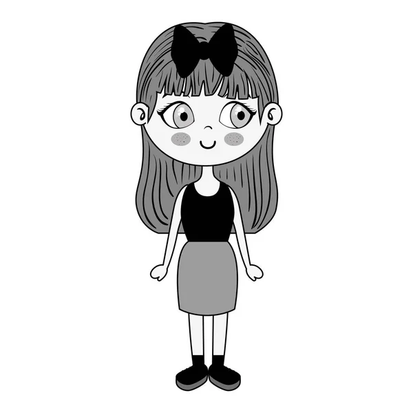 可爱的小女孩子性格 — 图库矢量图片