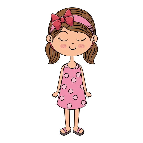 Cute little girl character — Stock Vector