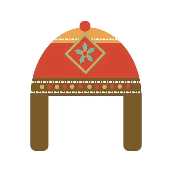 Sombrero de navidad icono decorativo — Vector de stock